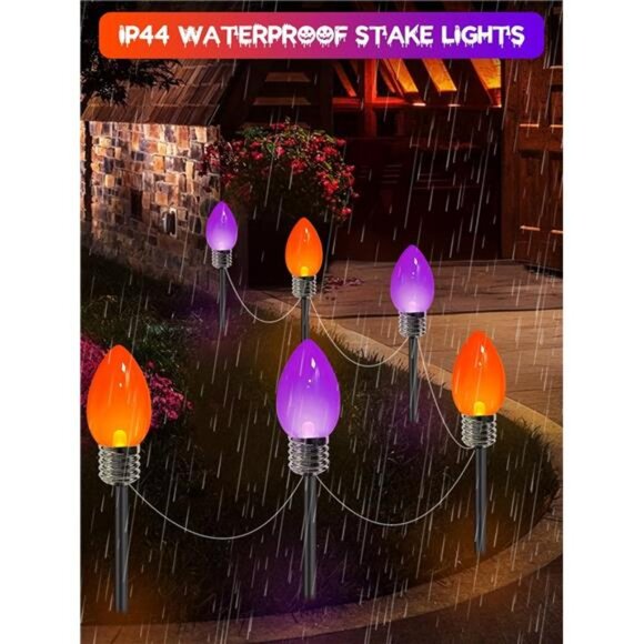 12 Pack C9 Halloween Lights Outdoor, Jumbo Bulbs Outdoor Halloween Decorations - Picture 4 of 8
